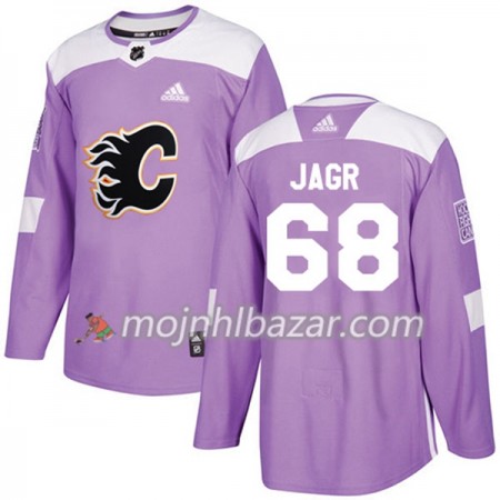 Dresovi Calgary Flames Jaromir Jagr 68 Adidas 2017-2018 Purpurna Fights Cancer Practice Authentic - Muške